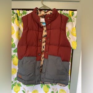 Columbia Burgundy and Charcoal Puffer Vest